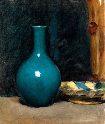 Still Life with Blue Pot and Folded Cloth, Late 1880s by Albert de Belleroche